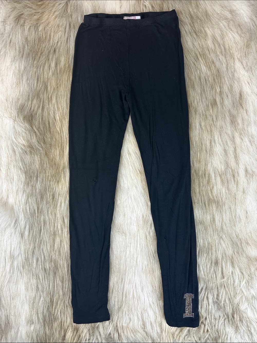Iowa Hawkeyes SOFI Girls Black Rhinestone Leggings Size 6